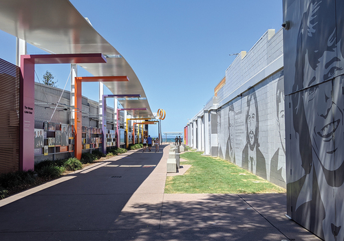 Figure 4. Bee Gees Way looking toward Redcliffe Parade and foreshore. Photograph by Bob Buttigieg.