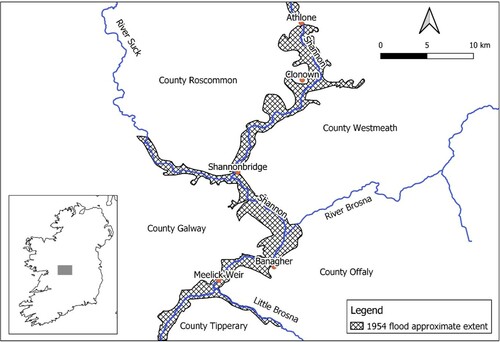Figure 1. Case study area (flood extent source data: Office of Public Works/floodinfo.ie).