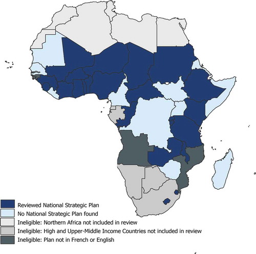 Figure 1. Map of NCD strategic plan availability.