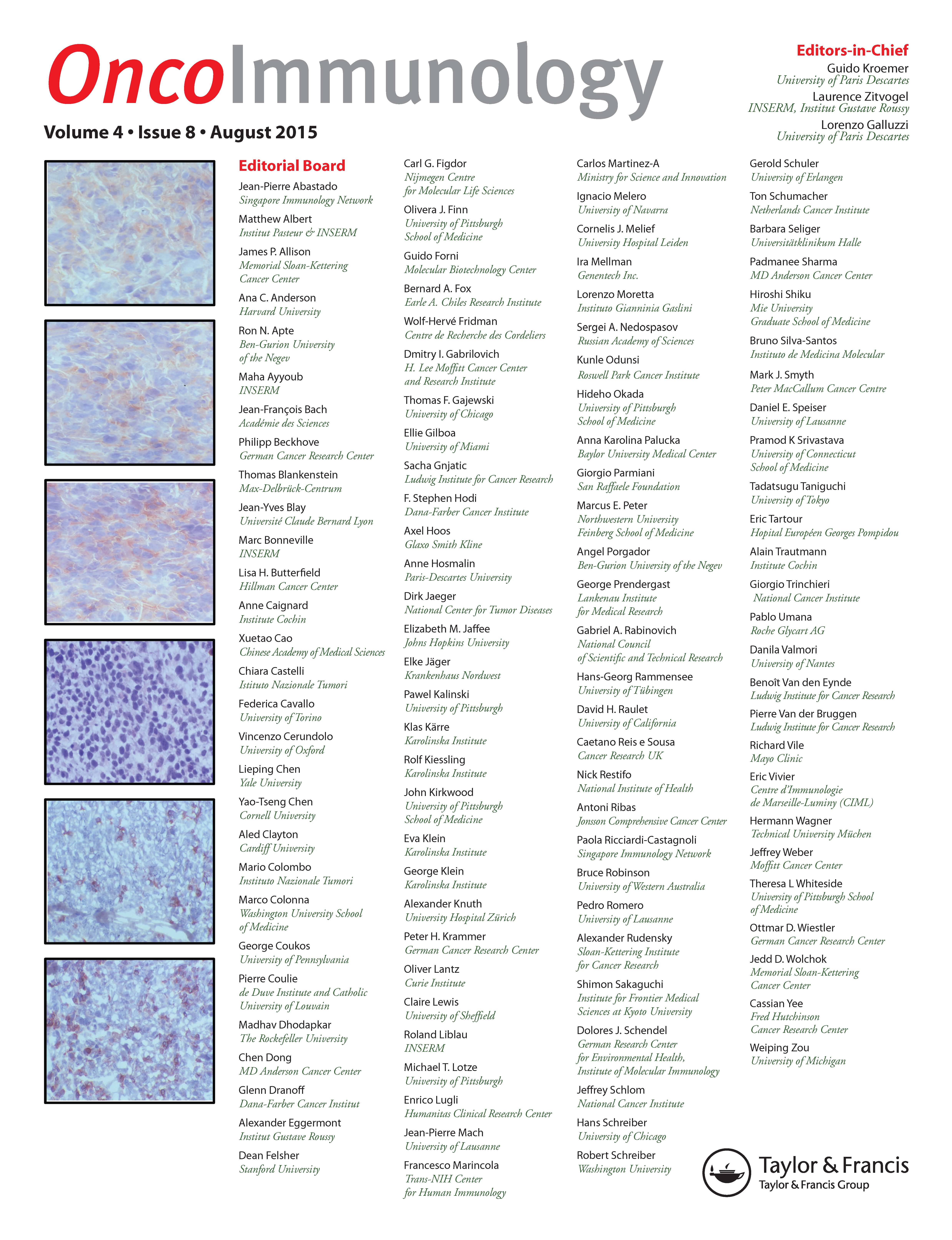 Cover image for OncoImmunology, Volume 3, Issue 4, 2014