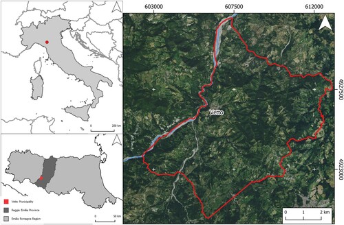 Figure 1. Location of Vetto on the Northern Apennines (Reggio Emilia province, Italy).