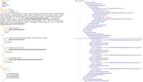 Figure 3. Illustration of the XSLT transformation to obtain metadata compliant with the ISO standards.