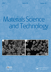 Cover image for Materials Science and Technology, Volume 33, Issue 13, 2017