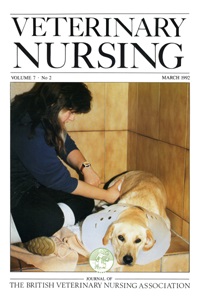 Cover image for Veterinary Nursing Journal, Volume 7, Issue 2, 1992