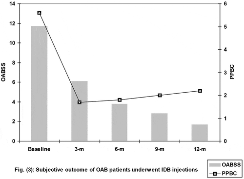 Figure 3. Subjective outcome of the patients with OAB who underwent IDB injections. m, months.