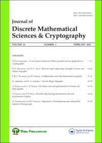 Cover image for Journal of Discrete Mathematical Sciences and Cryptography, Volume 24, Issue 2, 2021