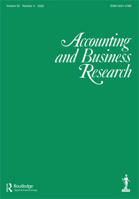 Cover image for Accounting and Business Research, Volume 52, Issue 4, 2022