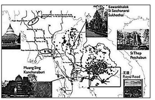 Figure 1. A map reconstructing the Khmer Road during the Angkor Era