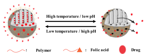 Figure 6 Synthesis of a dual-responsive drug delivery system illustrated. Data from Zheng et al.Citation70