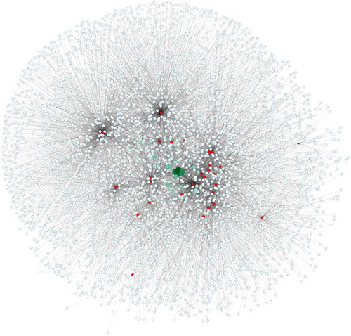 Figure 2. Sample snowball 1st degree network (network crawl by issuecrawler.net, courtesy of the Govcom Foundation).