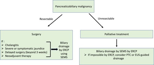 Figure 5 Algorithm for the endoscopic management of patients with confirmed pancreaticobiliary malignancy.