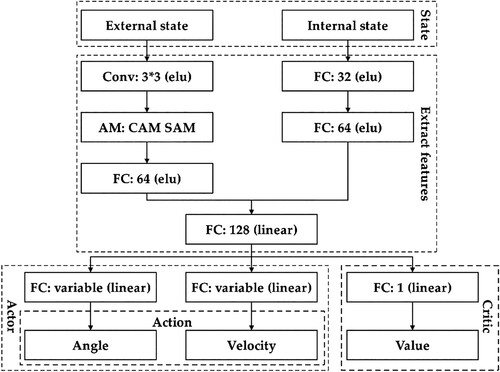 Figure 5. Double branch feature extraction combined actor and critic network.