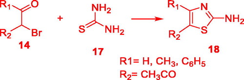 Scheme 5. Synthesis of 2-aminothiazoles 18.
