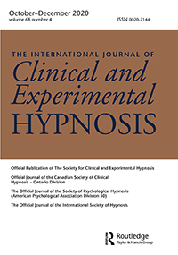 Cover image for International Journal of Clinical and Experimental Hypnosis, Volume 68, Issue 4, 2020