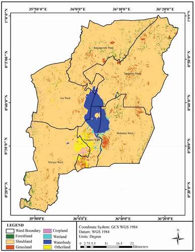 Figure 7. Land use and land cover in the year 1995