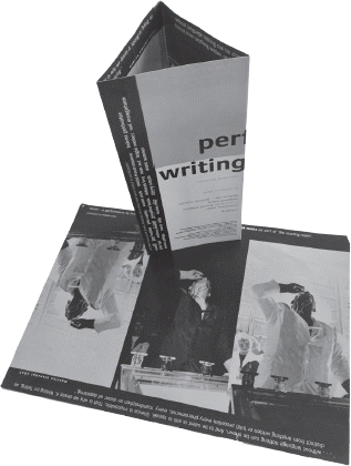 Flyer for Performance Writing: an interdisciplinary symposium, 1996.