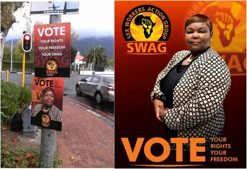 Figure 7. Images of the SWAG Election Campaign Posters in Cape Town. Photo Credit SWEAT.