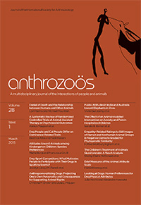 Cover image for Anthrozoös, Volume 25, Issue 2, 2012
