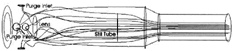 FIG. 9 Purge air pathlines for still tube configuration.