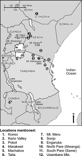Fig. 1.  Location of Mt. Kilimanjaro in eastern Africa.