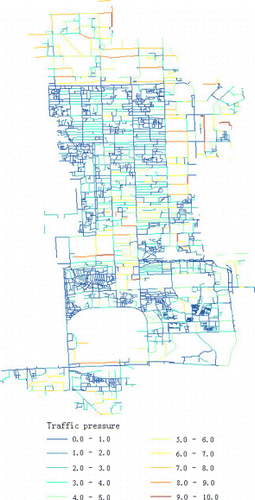 Figure 14. Urban traffic pressure in the validation area.