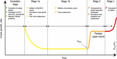 Figure 5. HpHSCC’s time dependent initiation and growth of crack under conditions of field (Niazi et al., Citation2020).