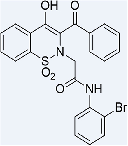 Figure 1 Structure of 2-(3-benzoyl-4-hydroxy-1,1-dioxido-2H-benzo[e][1,2]thiazin-2-yl)-1-(2-bromophenyl) acetamide (FA2).