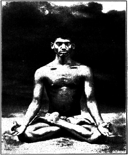 Figure 2. Taken from (Rele, Citation1927) of the Padmāsana posture, the legs crossed after the popular image of the Buddha, but slightly modified (Rele, Citation1927, p. 5).