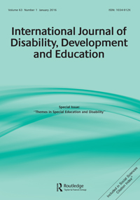 Cover image for International Journal of Disability, Development and Education, Volume 63, Issue 1, 2016