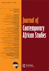 Cover image for Journal of Contemporary African Studies, Volume 39, Issue 3, 2021