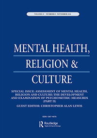 Cover image for Mental Health, Religion & Culture, Volume 19, Issue 9, 2016