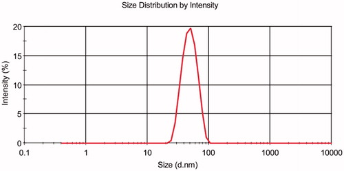 Figure 3. Particle size distribution of LL-NLCs.