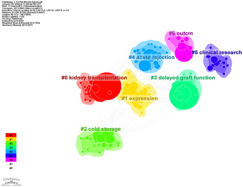 Figure 7. Keyword clustering analysis by CiteSpace (k = 5): groups keywords into clusters to identify thematic concentrations in the literature.