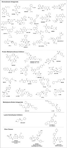 Figure 2. Chemical structure of Epigenetic inhibitors available by the SGC.