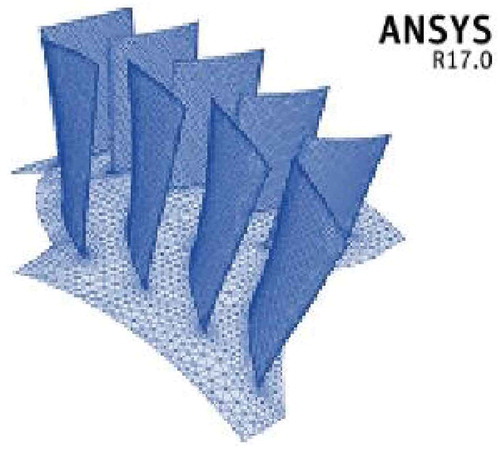 Figure 4. Representation of mesh elements on compressor stages.