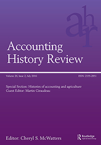 Cover image for Accounting History Review, Volume 26, Issue 2, 2016