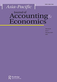 Cover image for Asia-Pacific Journal of Accounting & Economics, Volume 29, Issue 1, 2022