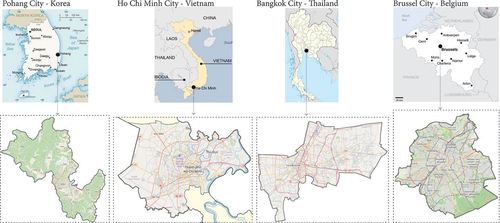 Figure 4. Four cities with survey boundary were chosen for the first batch investigation.