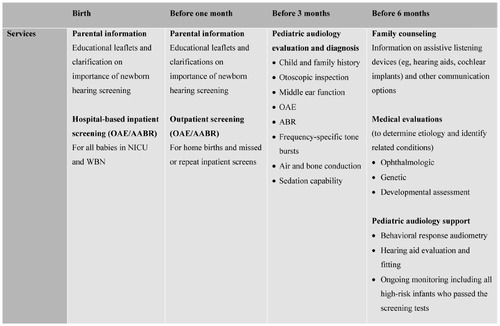 Figure 2 Recommended framework for early hearing detection and intervention.