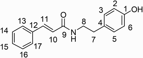 Figure 1. N-trans-cinnamoyltyramine.
