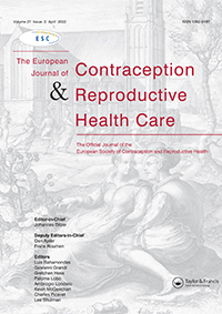 Cover image for The European Journal of Contraception & Reproductive Health Care, Volume 27, Issue 2, 2022