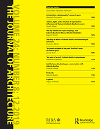 Cover image for The Journal of Architecture, Volume 24, Issue 8, 2019