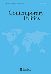 Cover image for Contemporary Politics, Volume 26, Issue 1, 2020