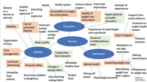 Figure 1. Thematic mindmap of themes and sub-themes