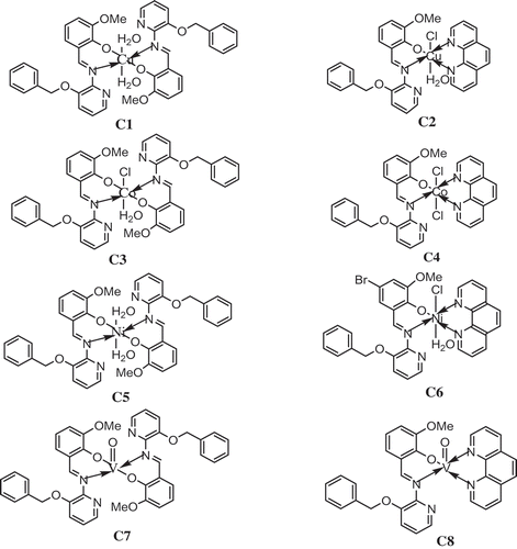 Figure 10. Proposed structures of the prepared metal complexes