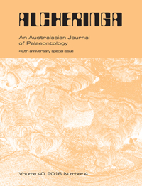 Cover image for Alcheringa: An Australasian Journal of Palaeontology, Volume 40, Issue 4, 2016