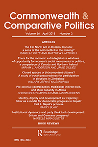 Cover image for Commonwealth & Comparative Politics, Volume 56, Issue 2, 2018