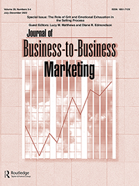 Cover image for Journal of Business-to-Business Marketing, Volume 29, Issue 3-4, 2022