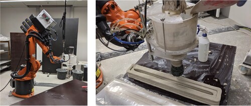 Figure 11. 3DCP robotic fabrication setup at the KTH School of Architecture.