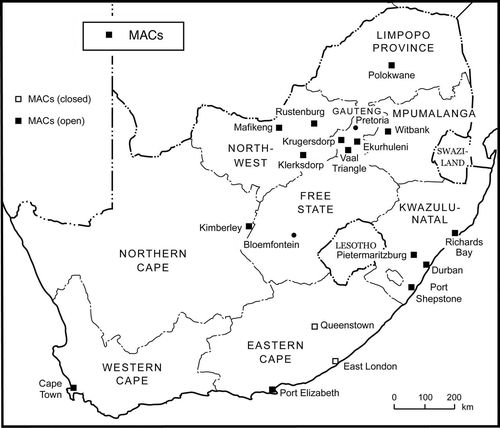 Figure 3. The NAMAC network of operations, 2003